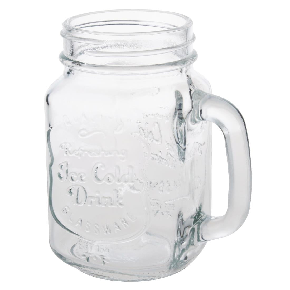 Olympia Glass Handled Mason Jars - 470ml (Pack 12) • PAS-CM698
