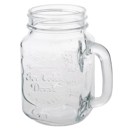 Olympia Glass Handled Mason Jars - 470ml (Pack 12) • PAS-CM698