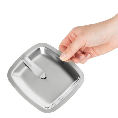 Olympia Square Stainless Steel Tip Tray With Bill Clip • PAS-CM759