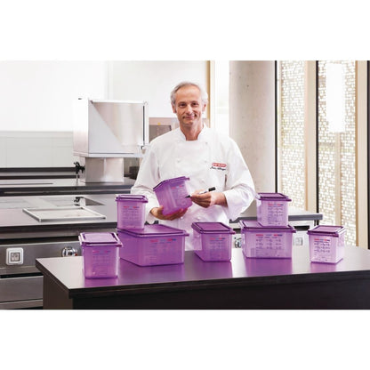 Araven Allergen Polypropylene 1/6 Gastronorm Food Container Purple 2,6Ltr • PAS-CM786