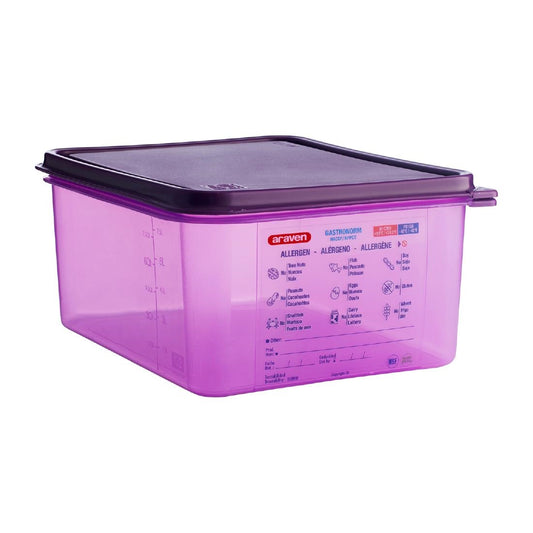 Araven Allergen Polypropylene 1/2 Gastronorm Food Container 10Ltr • PAS-CM789