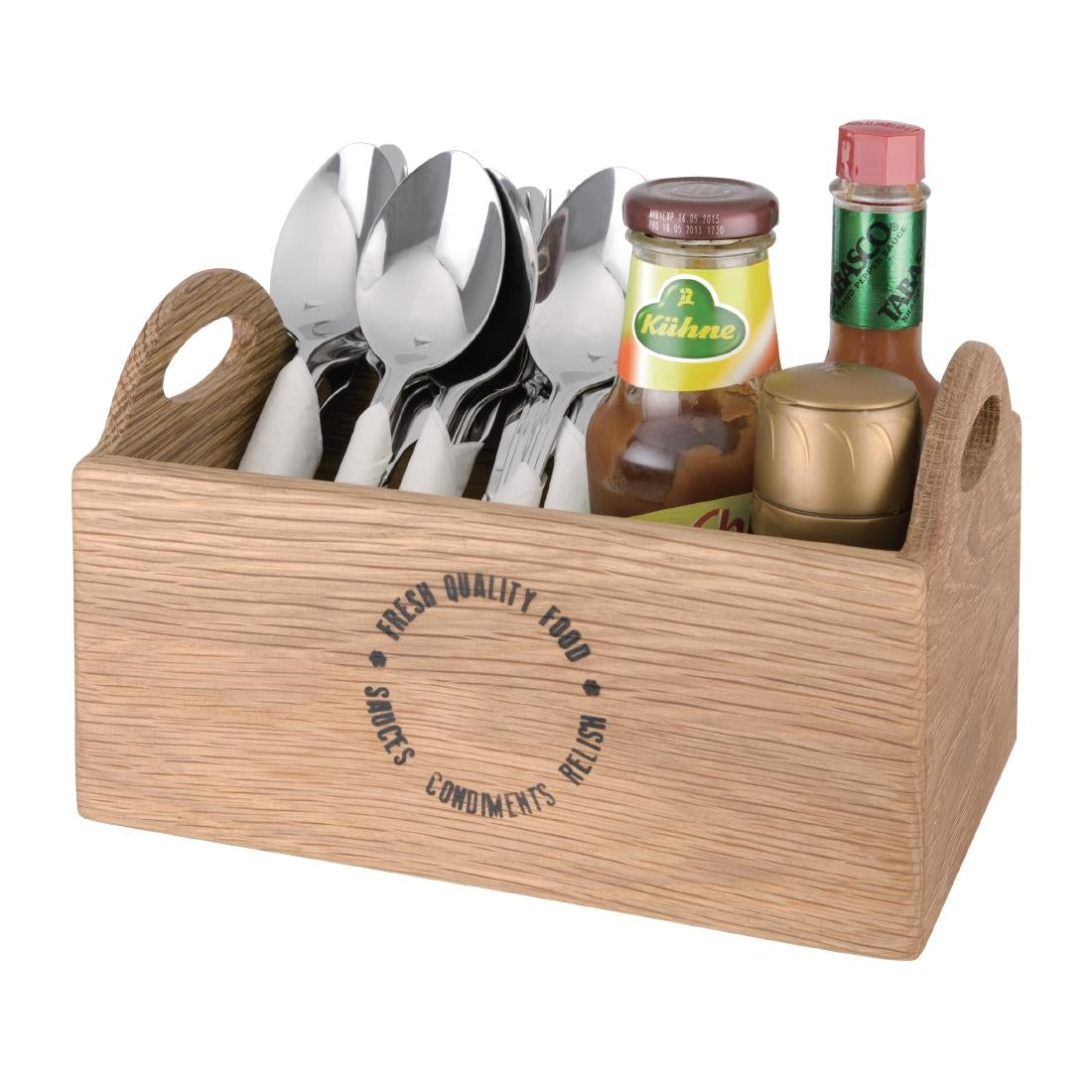 Olympia Oak Printed Table Caddy 230mm • PAS-CN517