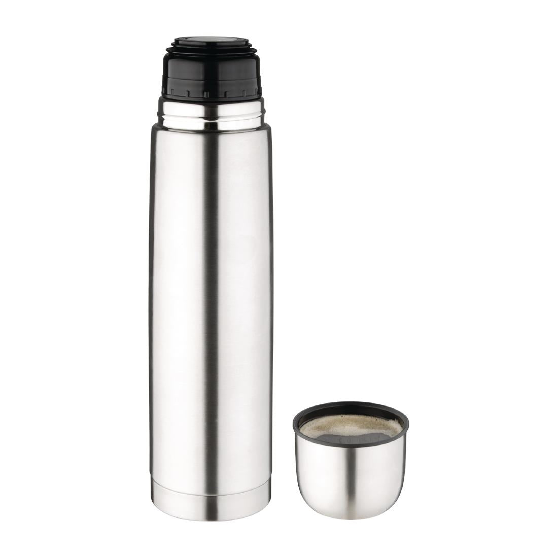 Olympia Vacuum Flask Stainless Steel 1Ltr • PAS-CN696