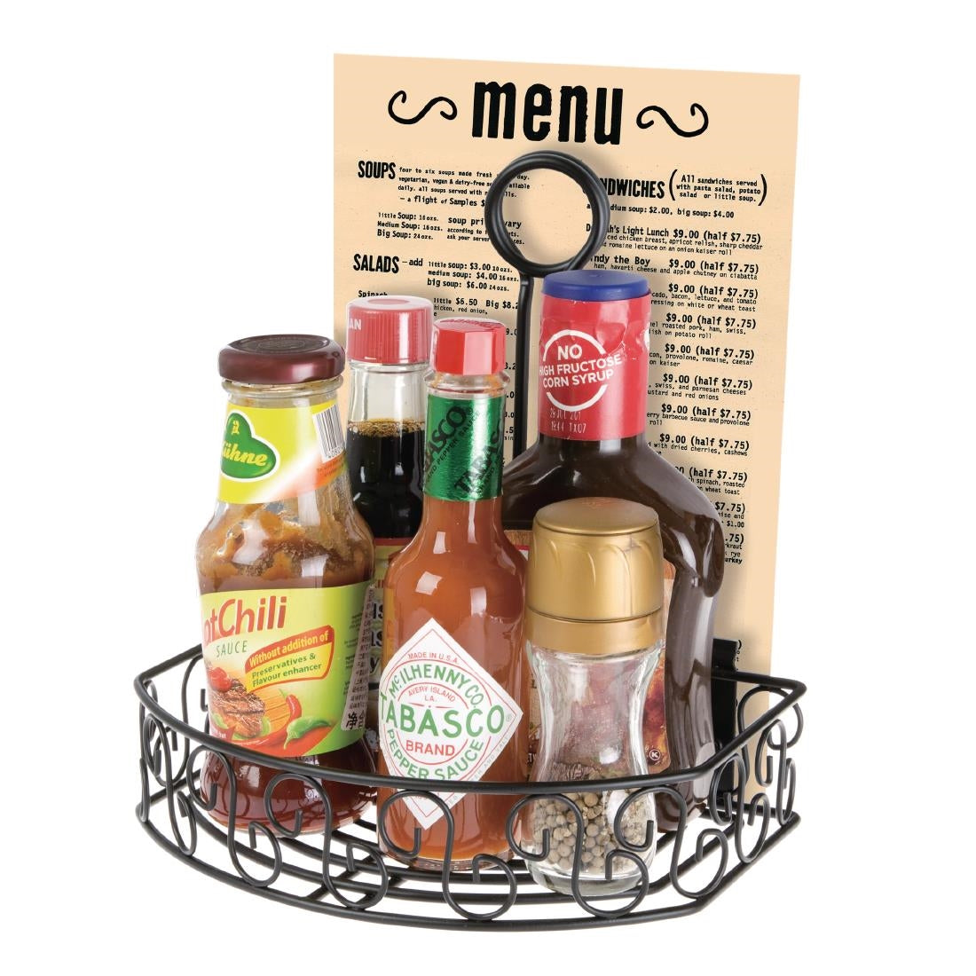 Olympia Wire Condiment Holder With Menu Clip • PAS-CN851