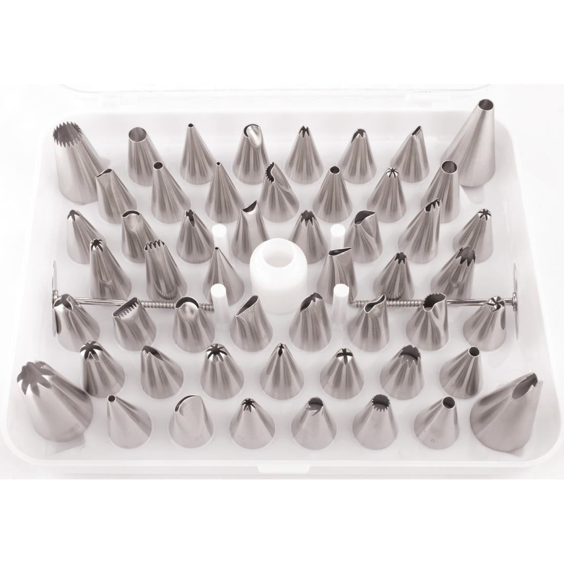 Vogue Cake Decorating 52 Assorted Piping Nozzles (Pack of 52 Assorted Tubes. Material: Stainless Steel) • PAS-CP106