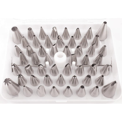 Vogue Cake Decorating 52 Assorted Piping Nozzles (Pack of 52 Assorted Tubes. Material: Stainless Steel) • PAS-CP106