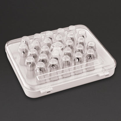 Vogue Cake Decorating 26 Assorted Piping Nozzles (Pack of 26 Assorted Tubes. Material: Stainless Steel) • PAS-CP107
