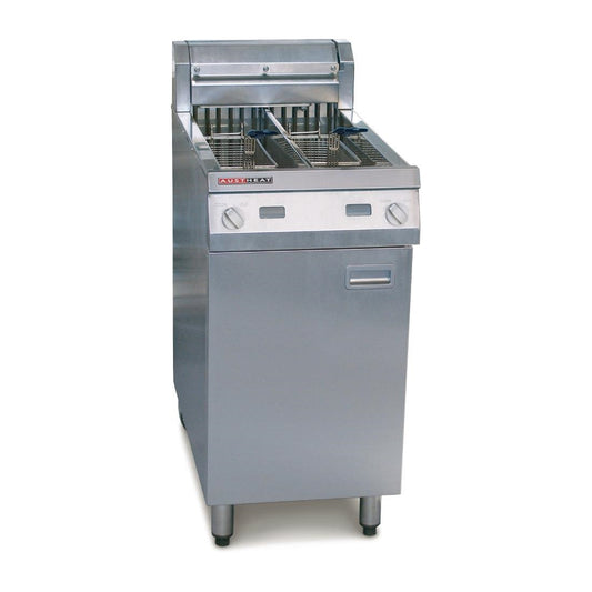 Austheat AF822 Freestanding Electric Fryer Twin Pan Two Baskets 2x 14Ltr • PAS-CP465