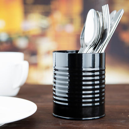 Olympia Tin Can Table Tidy Black - 110(H)x90(W)mm (110(H) x 90(Ø)mm / 4.3x3.5") • PAS-CP498