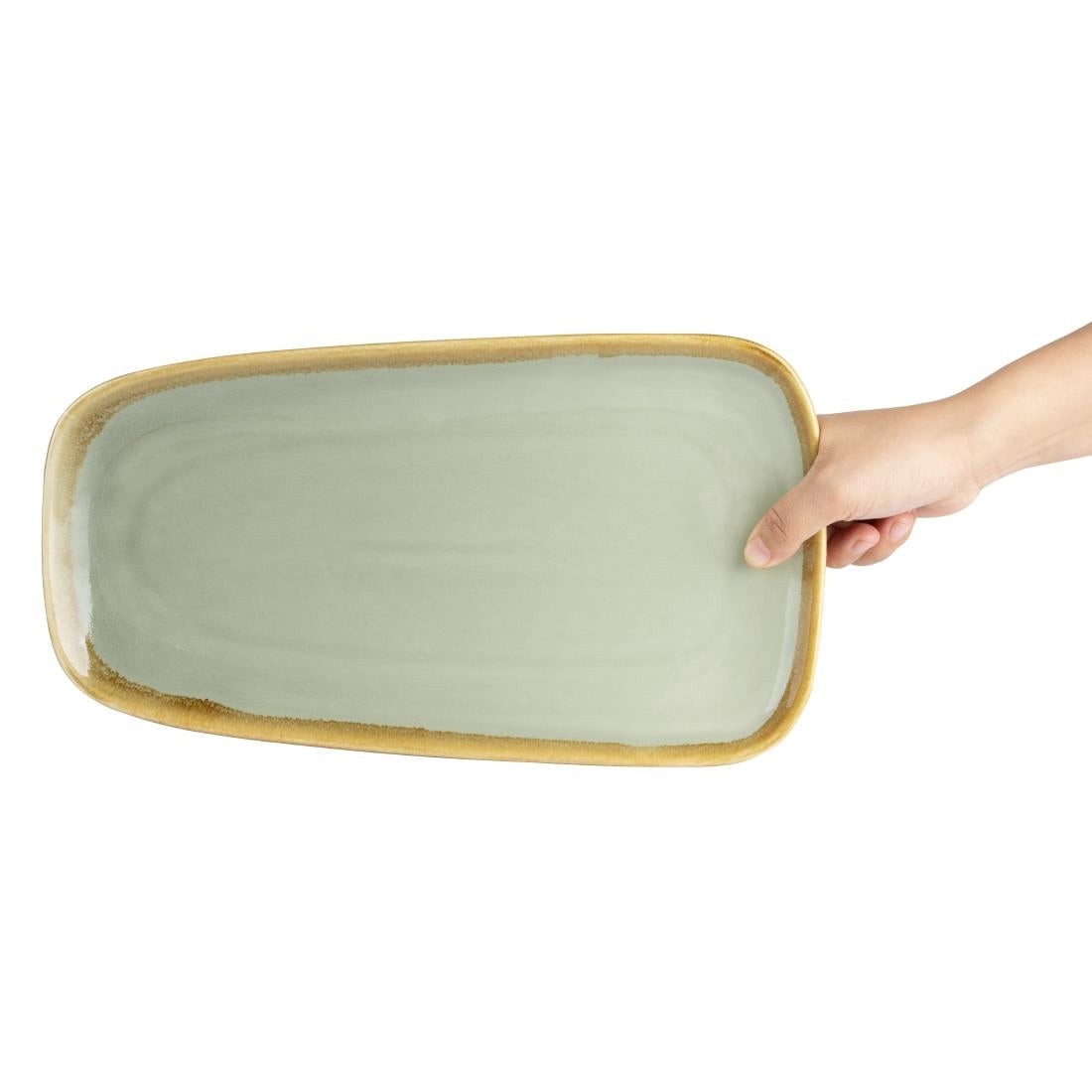 Olympia Kiln Moss Platter Large - 335x175mm 13 1/8x 6 9/10" (4 Pack) • PAS-CP955