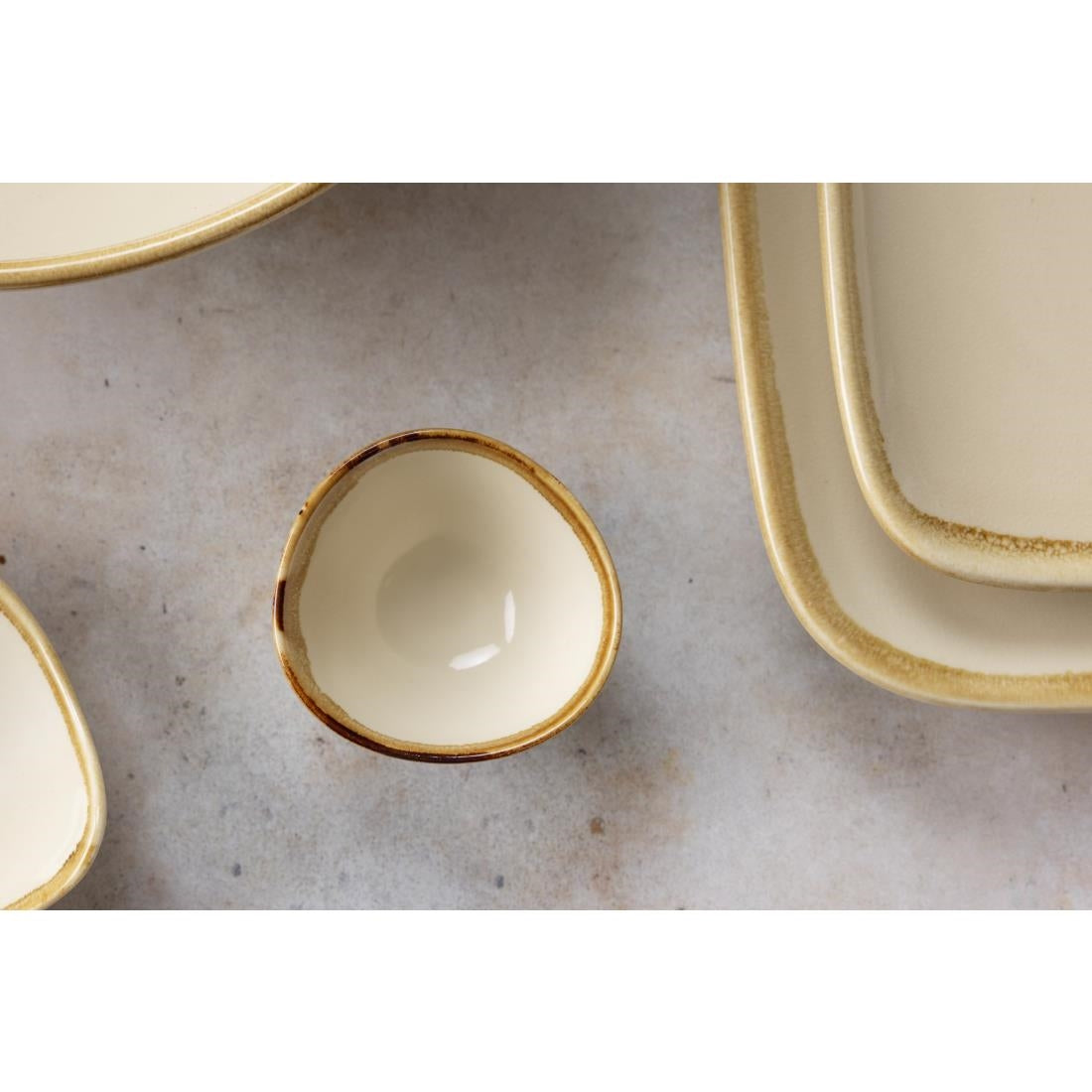 Olympia Kiln Dipping Pot Sandstone 70mm (12 Pack) (Pack of 12) • PAS-CP956