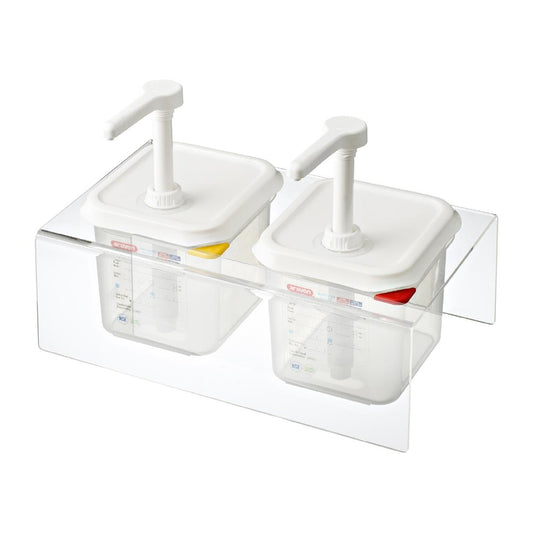 Araven Sauce Dispensers with Pump GN 1/6 Transparent 2.6Ltr (2 Pack) • PAS-CR822
