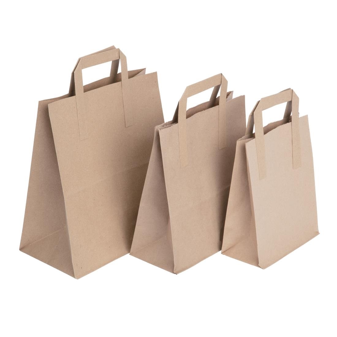 Fiesta Compostable Recycled Brown Paper Carrier Bags Small (Pack of 250) • PAS-CS351