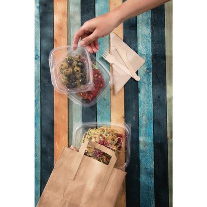 Fiesta Recyclable Flat Handle Brown Paper Bags Small (250 Pack) (210(H)x90(W)x177(L)mm | Pack Quantity: 250) • PAS-JA527