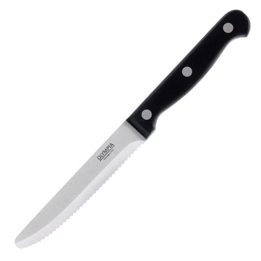 Special Offer Olympia Rounded Steak Knives Black (60 Pack) (Length: 215mm. 18/0 stainless steel. 60 Pack) • PAS-HU764