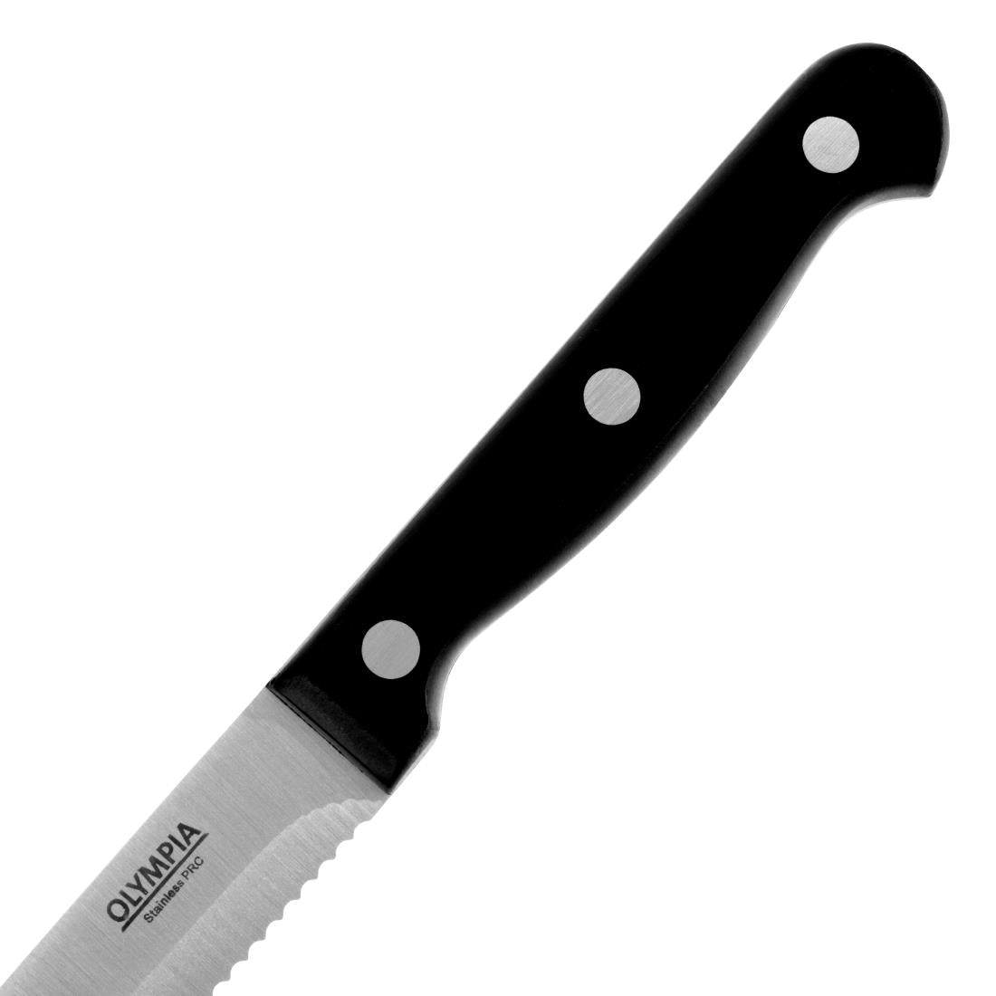 Special Offer Olympia Rounded Steak Knives Black (60 Pack) (Length: 215mm. 18/0 stainless steel. 60 Pack) • PAS-HU764