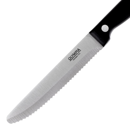 Special Offer Olympia Rounded Steak Knives Black (60 Pack) (Length: 215mm. 18/0 stainless steel. 60 Pack) • PAS-HU764