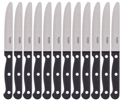 Olympia Rounded Steak Knife Black - 114mm 4 1/2" (Box 12) • PAS-CS716