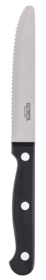 Olympia Rounded Steak Knife Black - 114mm 4 1/2" (Box 12) • PAS-CS716