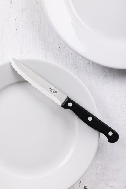 Olympia Rounded Steak Knife Black - 114mm 4 1/2" (Box 12) • PAS-CS716