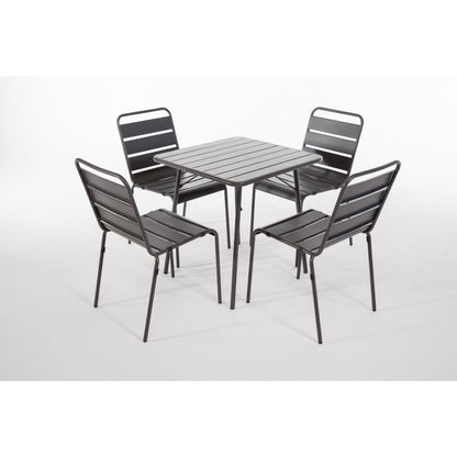 Bolero Slatted Steel Side Chairs Grey (4 Pack) (Seat Height: 450mm. Pack Quantity: 4) • PAS-CS727