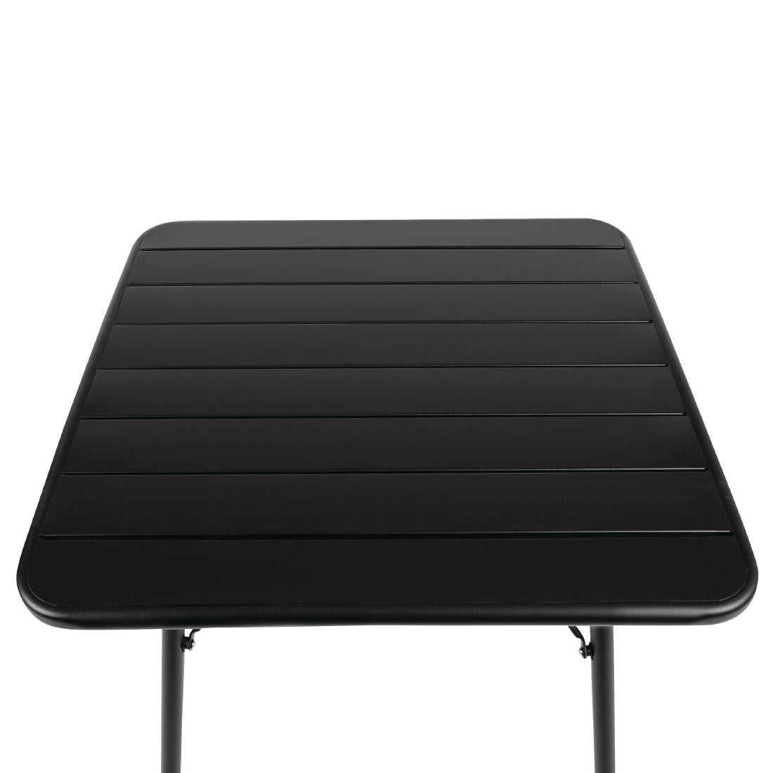 Bolero Square Slatted Steel Table Black 700mm • PAS-CS731