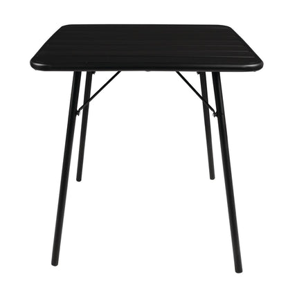 Bolero Square Slatted Steel Table Black 700mm • PAS-CS731