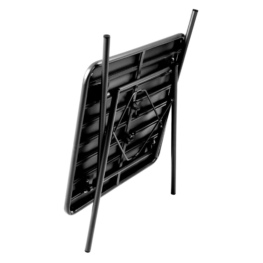 Bolero Square Slatted Steel Table Black 700mm • PAS-CS731
