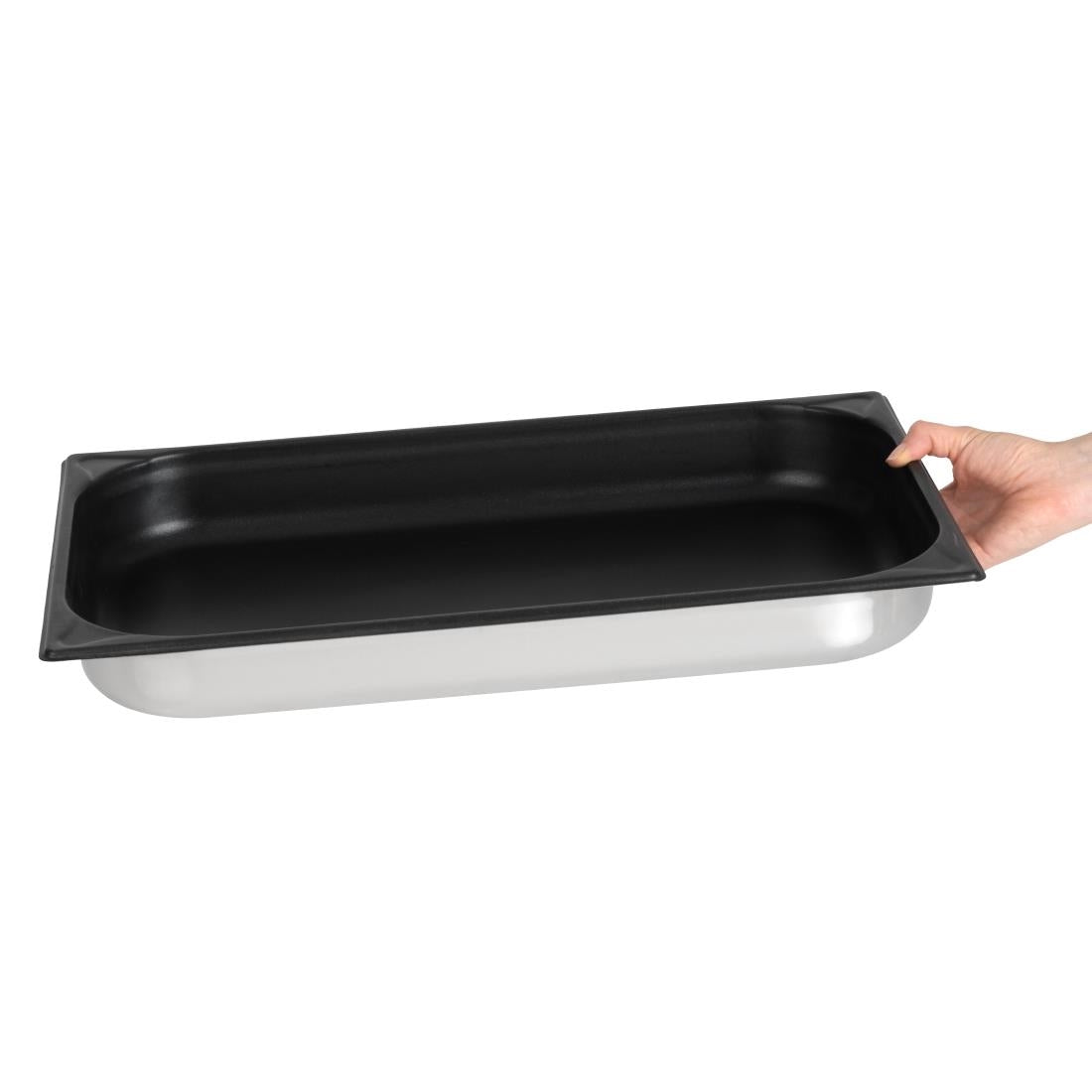 Vogue Stainless Steel Heavy Duty Non-Stick 1/1 Gastronorm Tray 65mm • PAS-CS753