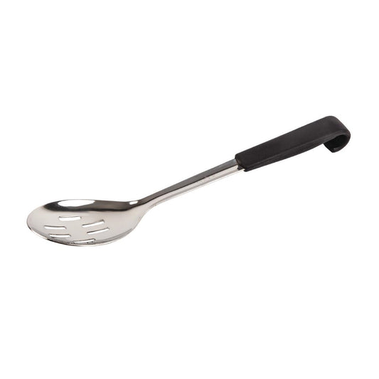 Vogue Slotted Serving Spoon Black Handle 340mm • PAS-CS911