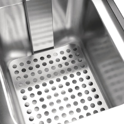 Apuro Twin Tank Induction Fryer - 2x7.5Ltr - 2x3kW (2x3kW. Oil Capacity 2x 7.5Ltr) • PAS-CT012-A