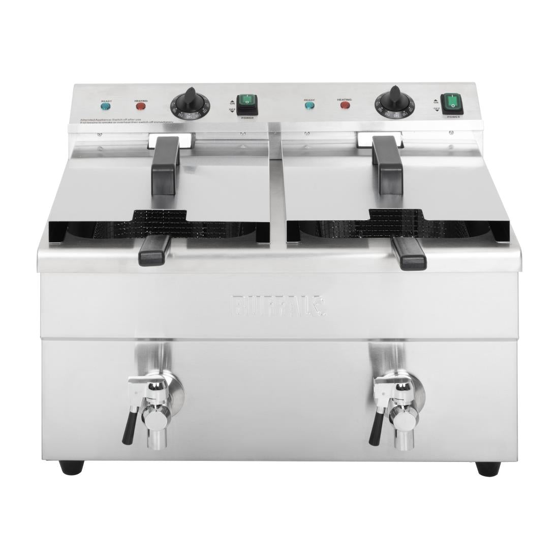 Apuro Twin Tank Induction Fryer - 2x7.5Ltr - 2x3kW (2x3kW. Oil Capacity 2x 7.5Ltr) • PAS-CT012-A
