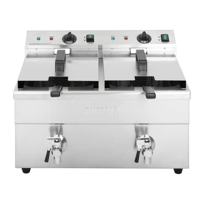 Apuro Twin Tank Induction Fryer - 2x7.5Ltr - 2x3kW (2x3kW. Oil Capacity 2x 7.5Ltr) • PAS-CT012-A