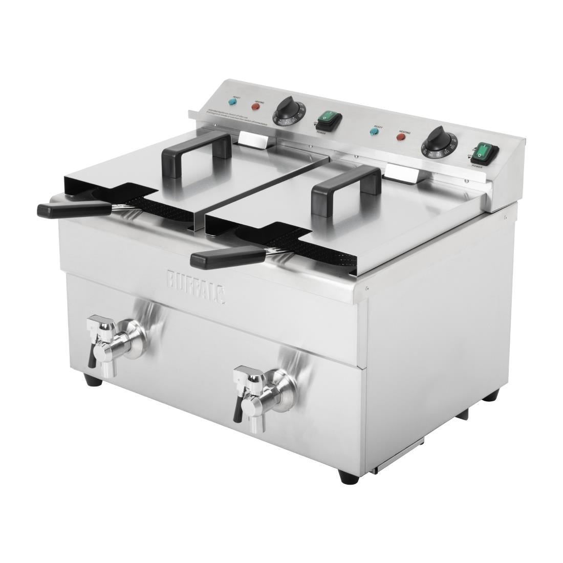 Apuro Twin Tank Induction Fryer - 2x7.5Ltr - 2x3kW (2x3kW. Oil Capacity 2x 7.5Ltr) • PAS-CT012-A