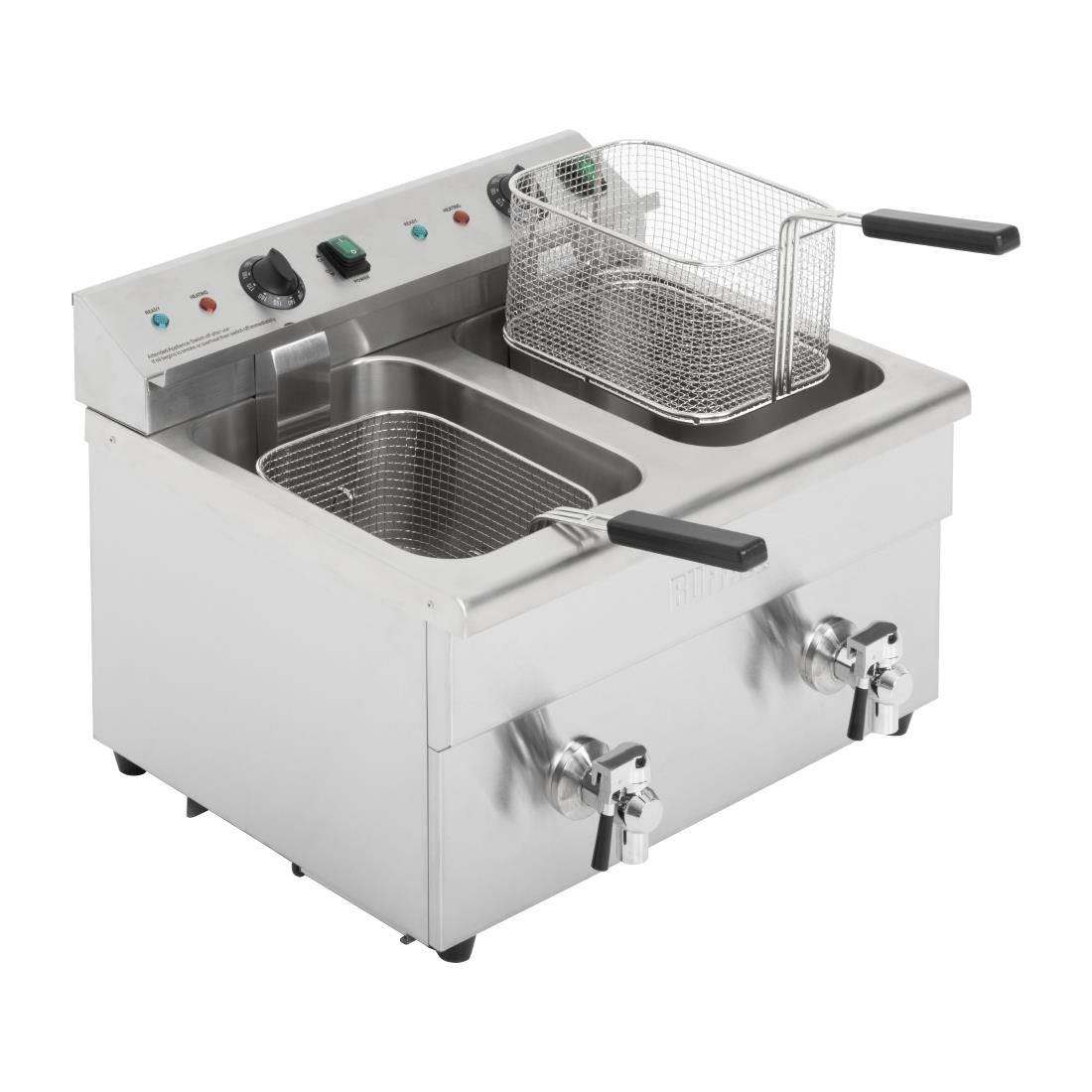 Apuro Twin Tank Induction Fryer - 2x7.5Ltr - 2x3kW (2x3kW. Oil Capacity 2x 7.5Ltr) • PAS-CT012-A