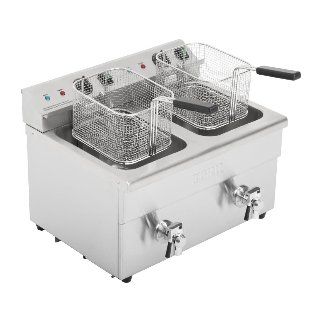 Apuro Twin Tank Induction Fryer - 2x7.5Ltr - 2x3kW (2x3kW. Oil Capacity 2x 7.5Ltr) • PAS-CT012-A