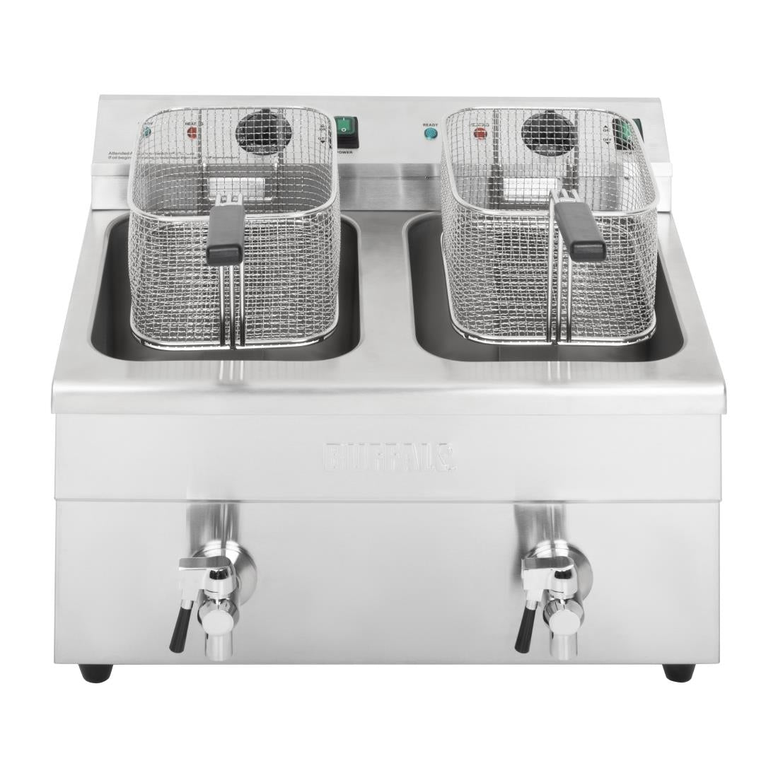 Apuro Twin Tank Induction Fryer - 2x7.5Ltr - 2x3kW (2x3kW. Oil Capacity 2x 7.5Ltr) • PAS-CT012-A