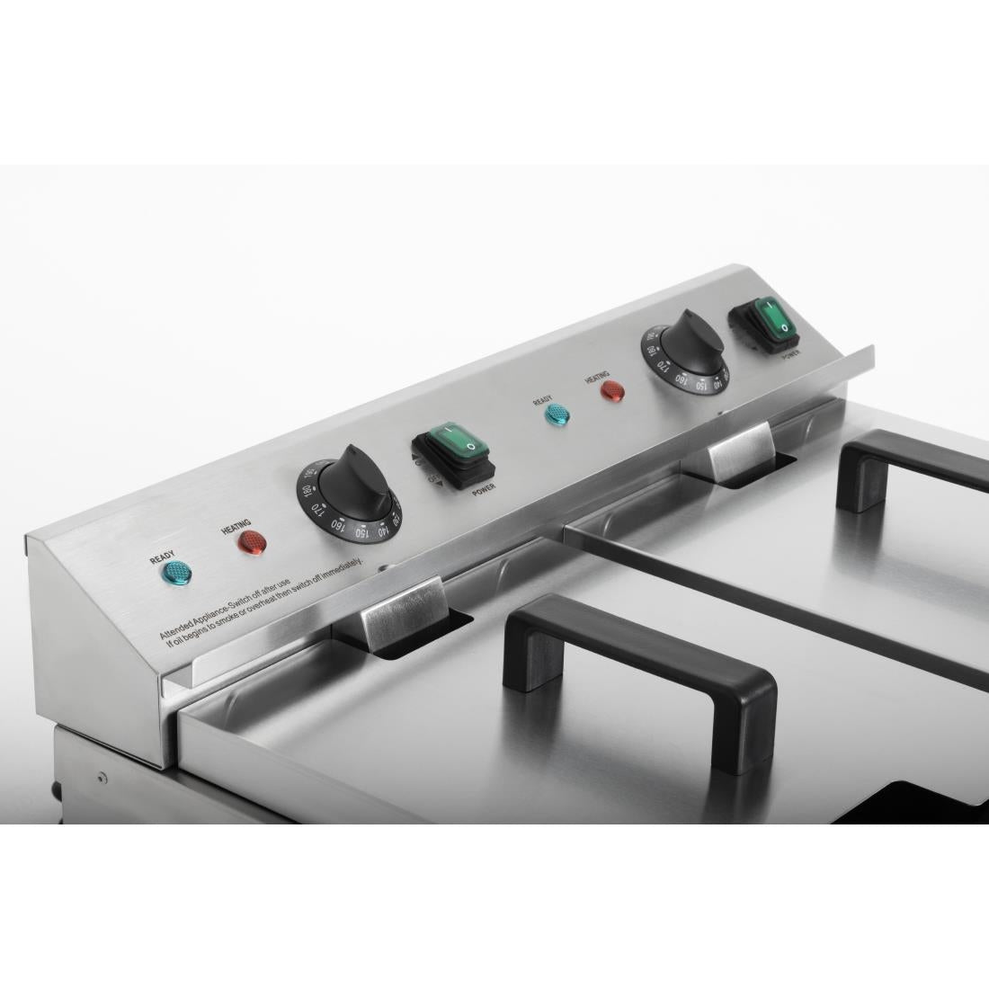 Apuro Twin Tank Induction Fryer - 2x7.5Ltr - 2x3kW (2x3kW. Oil Capacity 2x 7.5Ltr) • PAS-CT012-A