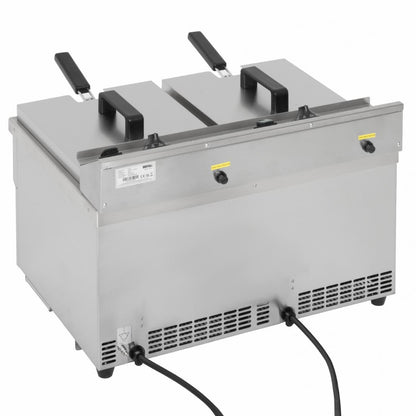 Apuro Twin Tank Induction Fryer - 2x7.5Ltr - 2x3kW (2x3kW. Oil Capacity 2x 7.5Ltr) • PAS-CT012-A