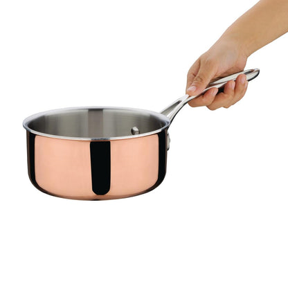 Vogue Copper Tri-Wall Saucepan 160mm • PAS-CT998