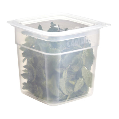 Cambro Fresh Pro Mini Square Polypropylene Container Translucent - 946ml • PAS-CU135