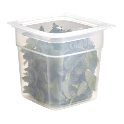Cambro Fresh Pro Mini Square Polypropylene Container Translucent - 946ml • PAS-CU135