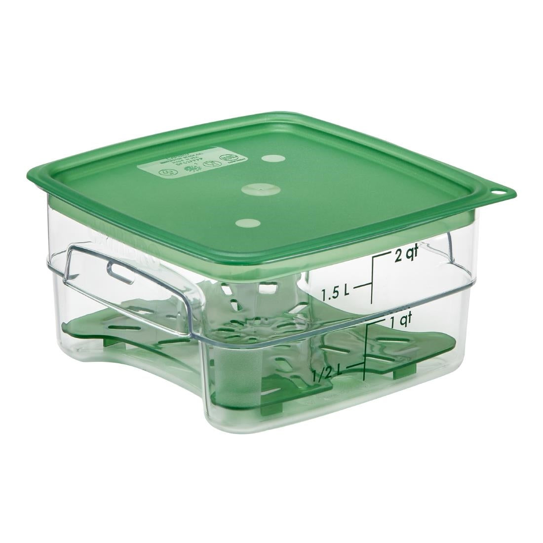 Cambro Lid to fit Fresh Pro Square Containers - Green - 1.9Ltr & 3.8Ltr • PAS-CU144