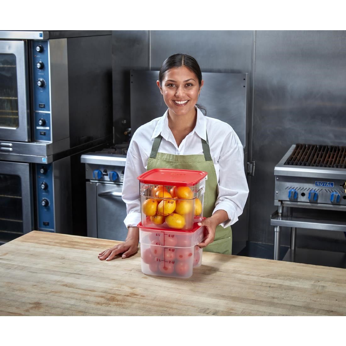 Cambro Lid to fit Fresh Pro Square Containers - Red - 5.7Ltr & 7.6Ltr • PAS-CU145