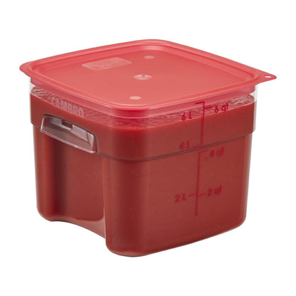 Cambro Lid to fit Fresh Pro Square Containers - Red - 5.7Ltr & 7.6Ltr • PAS-CU145