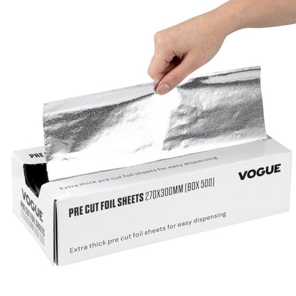 Vogue Aluminium Foil Sheets 270x300mm (500 Pack) (Pack Quantity: 500 sheets) • PAS-CU259