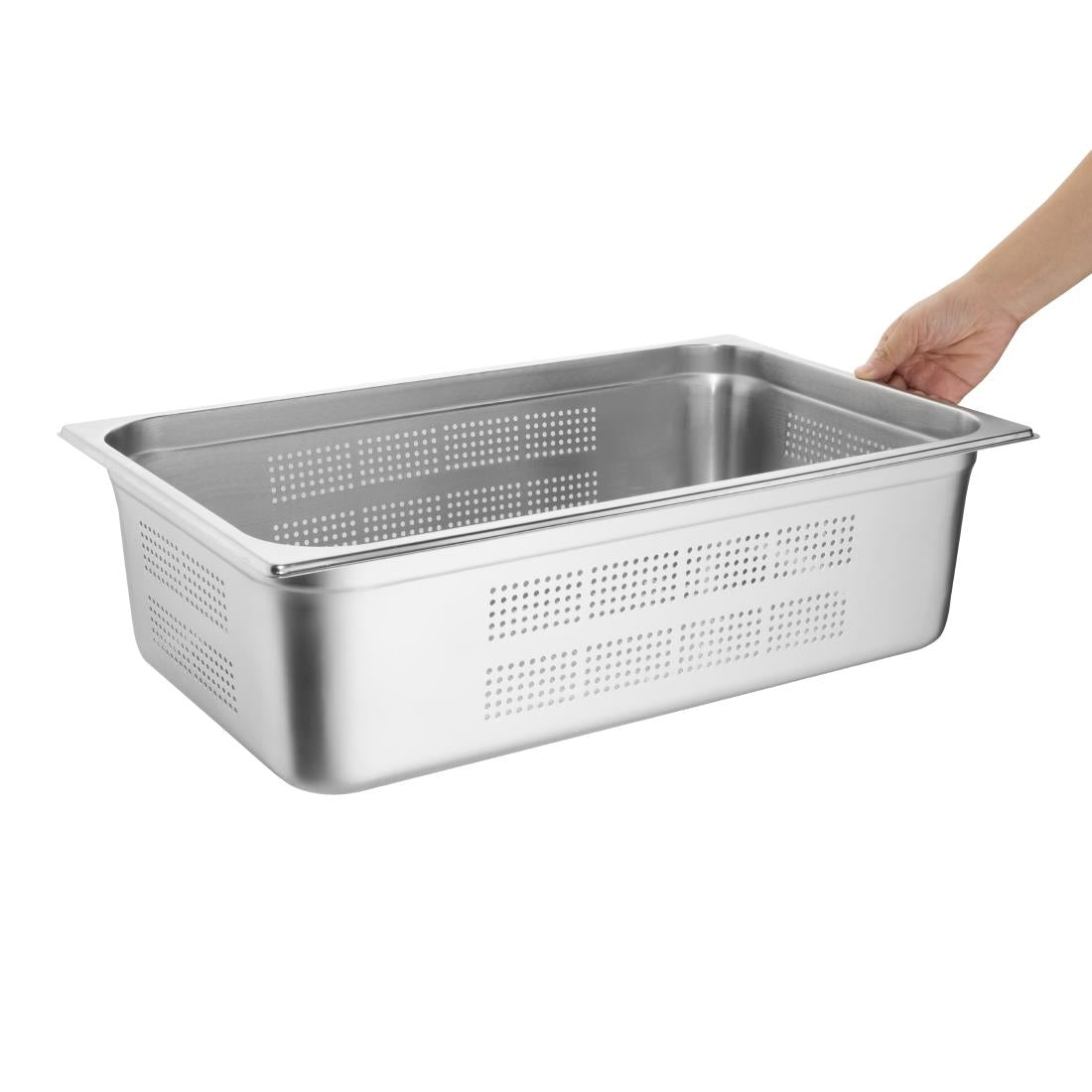 Vogue Heavy Duty Stainless Steel Perforated GN - 1/1 150mm • PAS-CU519