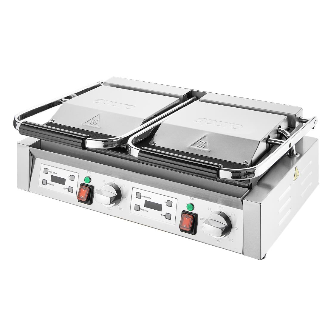 Apuro Double Half Ribbed Contact Grill • PAS-CU613-A
