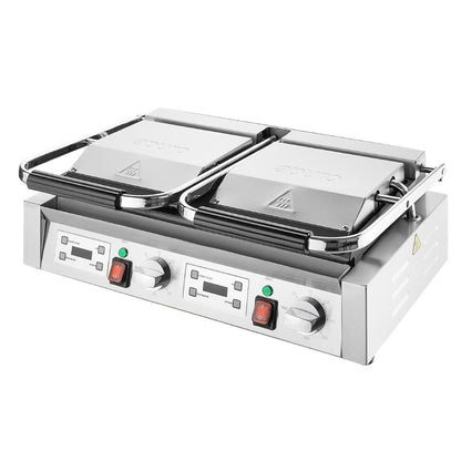 Apuro Double Half Ribbed Contact Grill • PAS-CU613-A