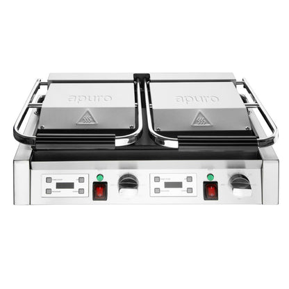 Apuro Double Half Ribbed Contact Grill • PAS-CU613-A